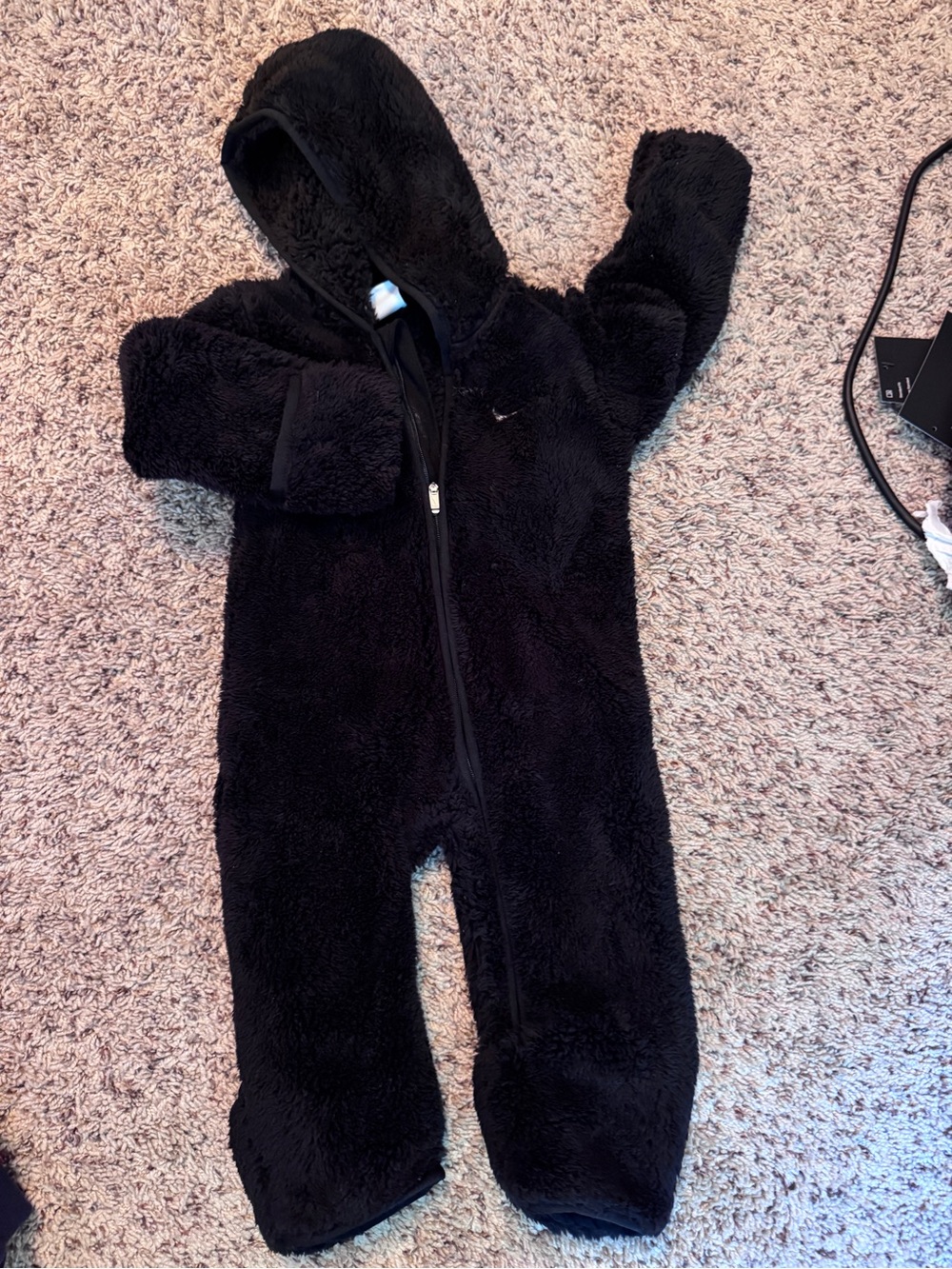 Nike Black Fleece Hooded One-Piece Footie for Kids